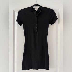 Better Be Black Ribbed Short-Sleeve Henley